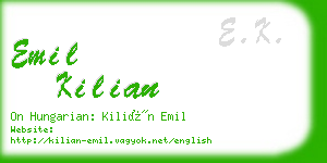 emil kilian business card